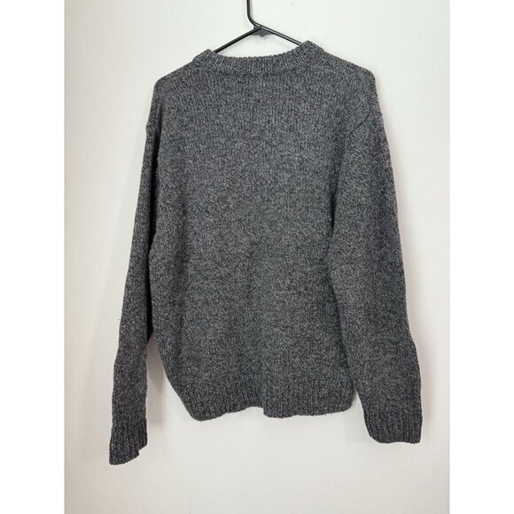 LL Bean 100% Lambs Wool Men's Classic Ragg Sweater Henley Pullover Gray Medium - Picture 7 of 9